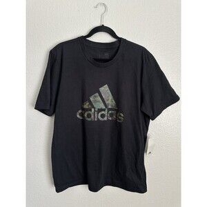 Adidas Shirt Men's Size Large Camouflage GT Print Black Pullover Top 100% Cotton